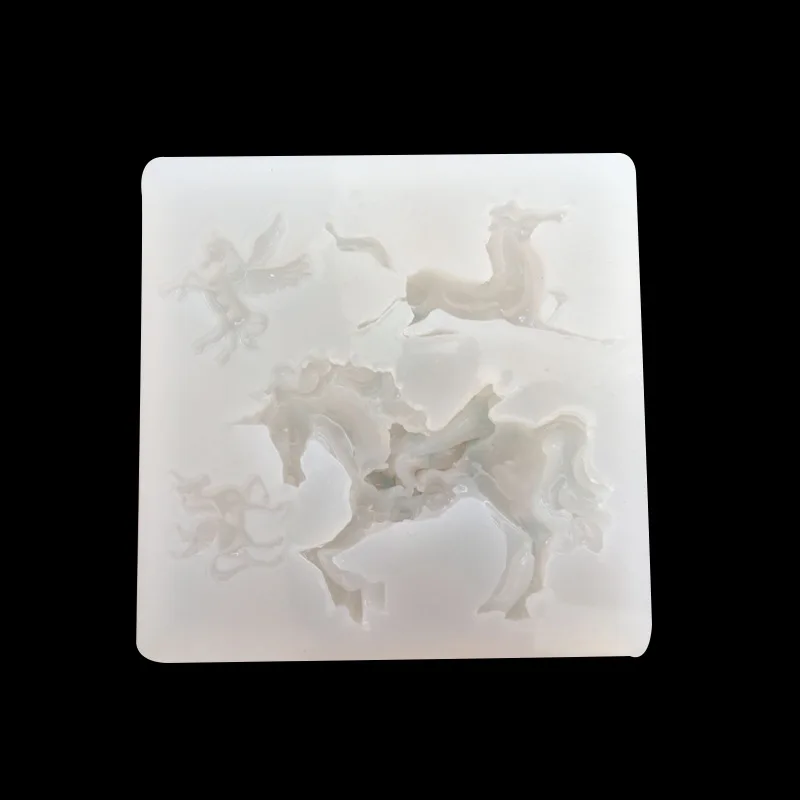 DIY Ornament Epoxy Silicone Mold Pegasus Horse Unicorn Crystal Glue Translucent Silicon Resin Mould 16077