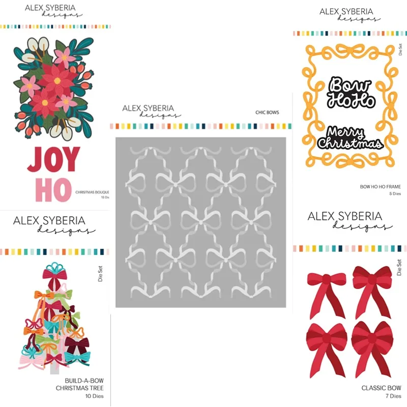 Лук Хо Хо рамка красный металлический трафарет для резки скрапбукинг украшение для дневника трафарет для тиснения шаблон DIY поздравительная открытка ручной работы 2025