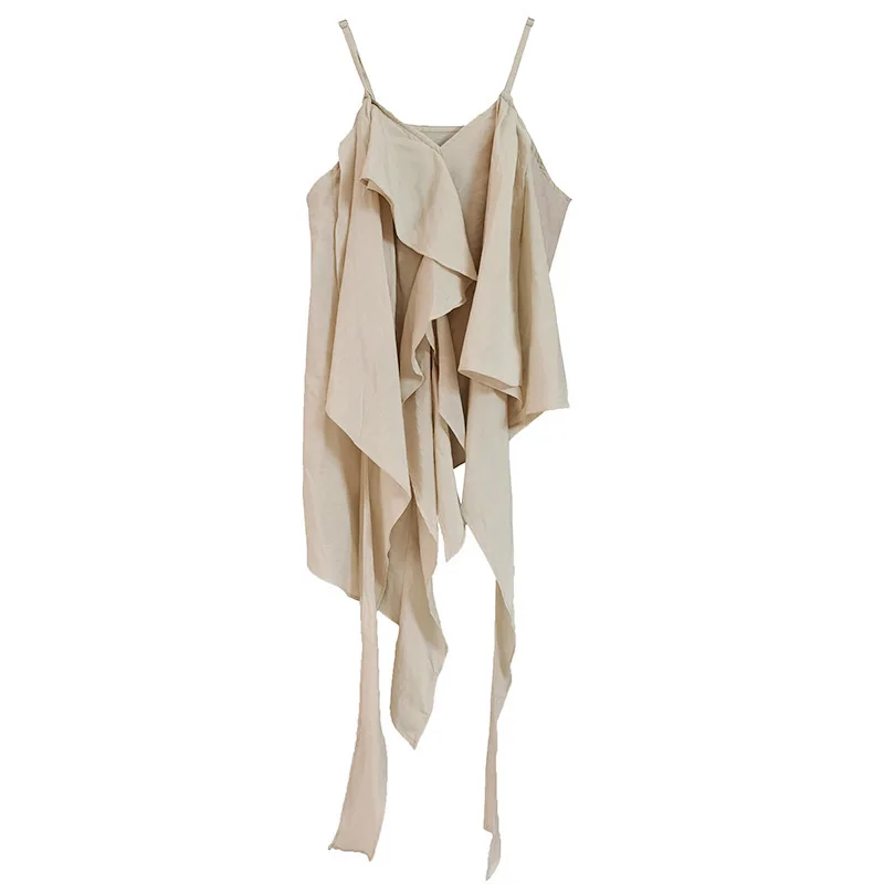 UMI MAO Heavy Industry's New Chinese Style Silk Bamboo Knot Dynamic And Elegant Ribbon Suspender Small Top For Summer Women