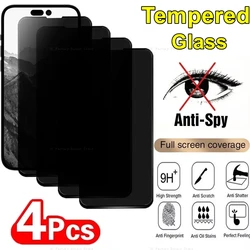 4pcs Anti-Spy Tempered Glass For iPhone 14 13 12 11 PRO MAX Privacy Screen Protectors For iPhone XS Max XR SE 7 8 14 Plus 14Pro