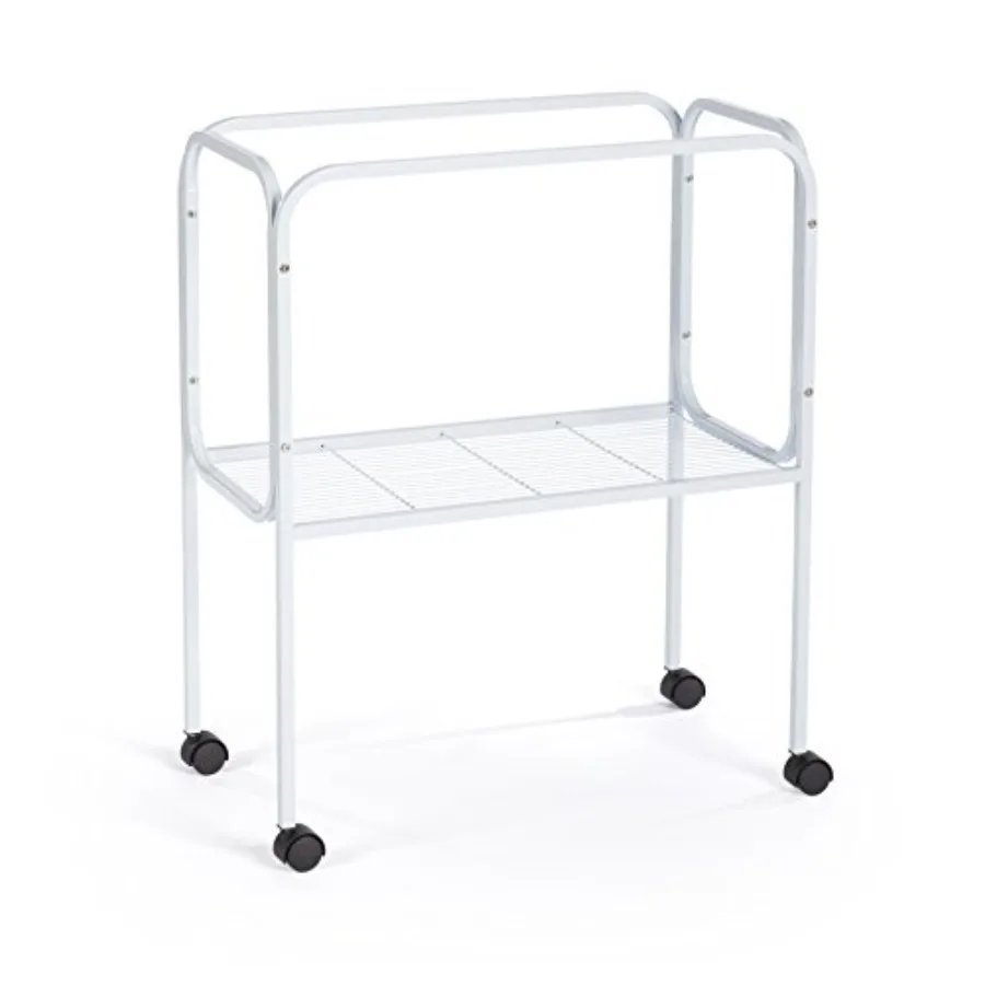 

Bird Cage Stand with Shelf - Medium Metal Cage Stand with Rolling Wheels for Indoor Use Mid-Height Shelf for Cage Accessories T