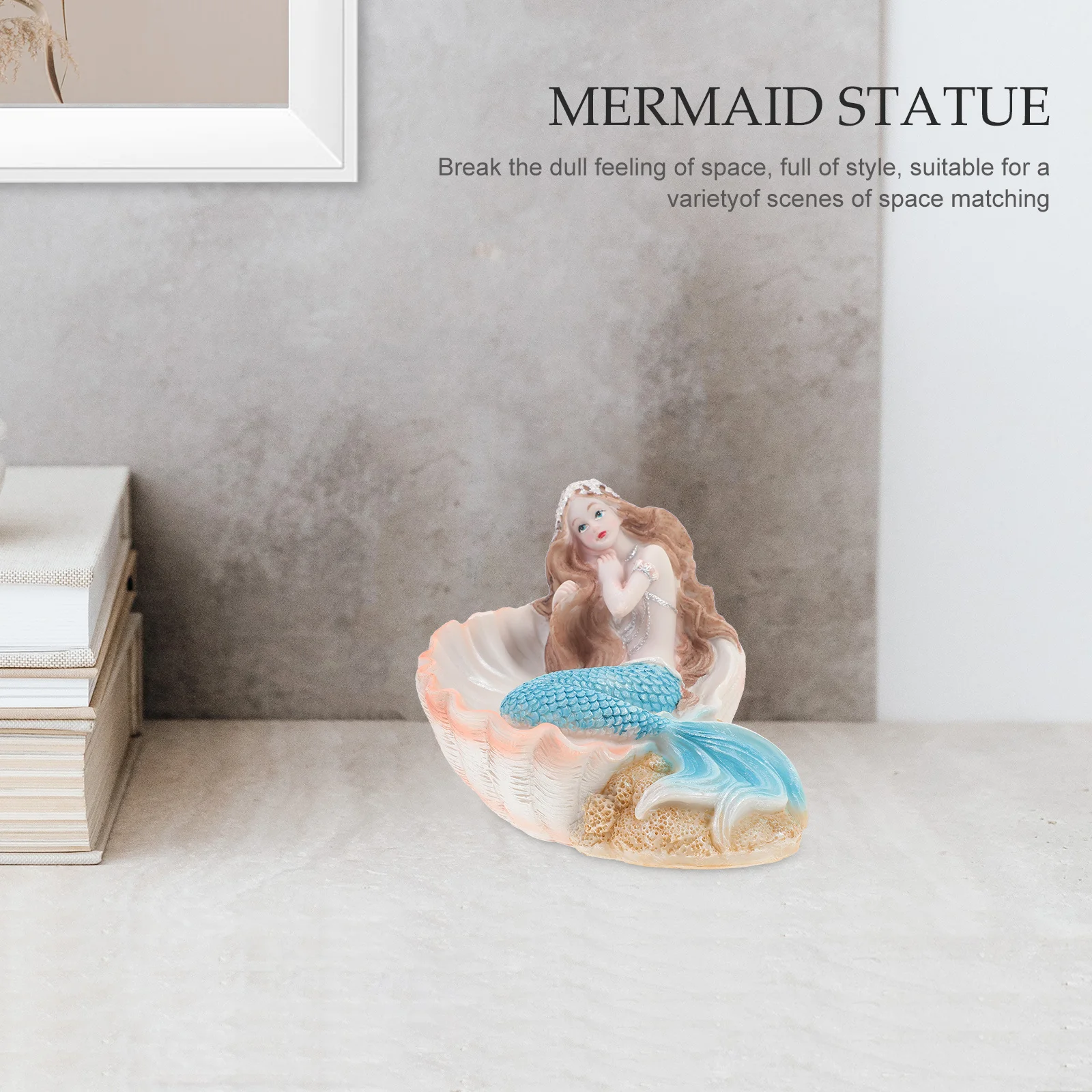 

Resin Mermaid Statue Decoration for Home Desktop Fish Tank Car -Resistant Non-Fading Art Craft Sculpture