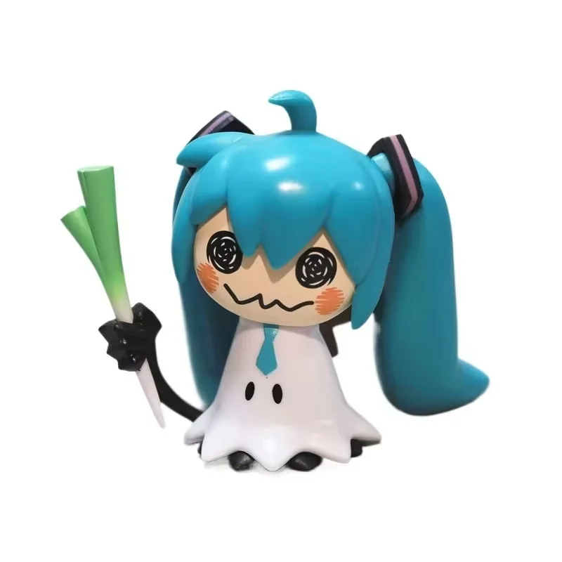 

In Stock Anime Hatsune Miku Q Pikachu Model Figure Green Onion Pvc Action Figures Collection Model Classic Toys For Girls Gift