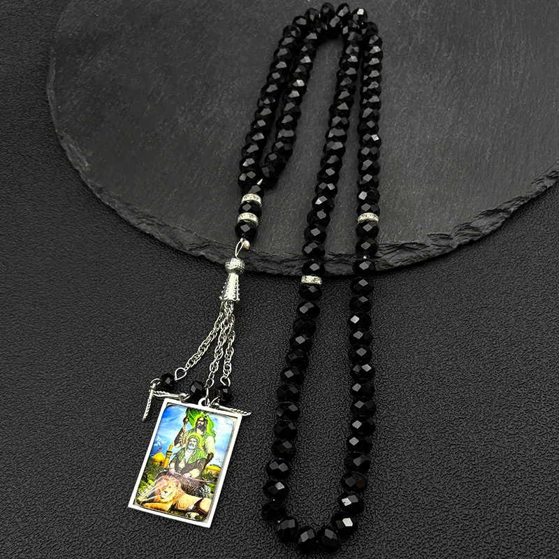 الإسلام الإمام النبي محمد حسين الأسد مسلم الفولاذ المقاوم للصدأ سيارة قلادة للنساء الرجال الذهب والفضة اللون العربية تميمة المجوهرات #5