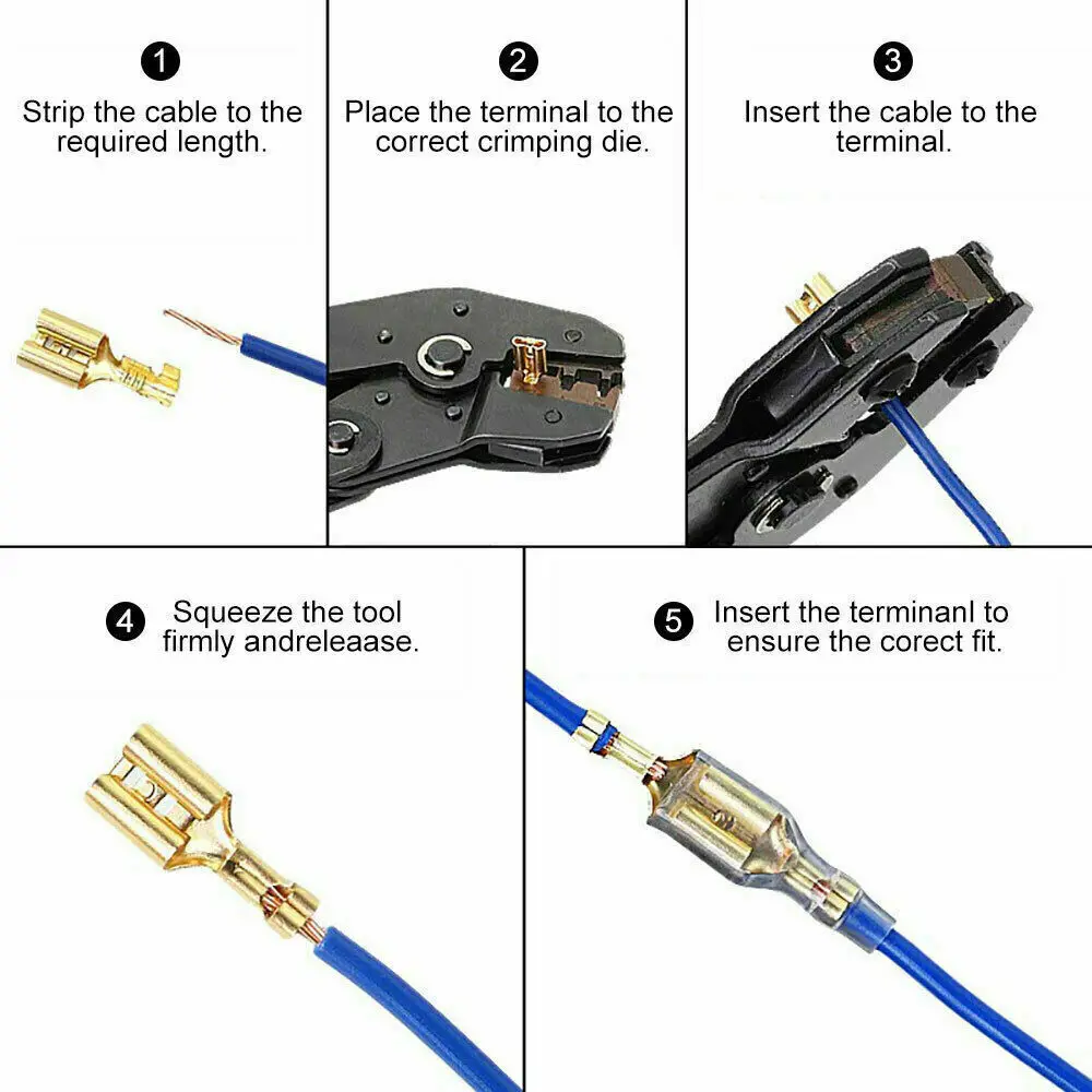 900PCS Spade Electrical Wire Connectors Male Female Crimp Terminal 2.8/4.8/6.3mm