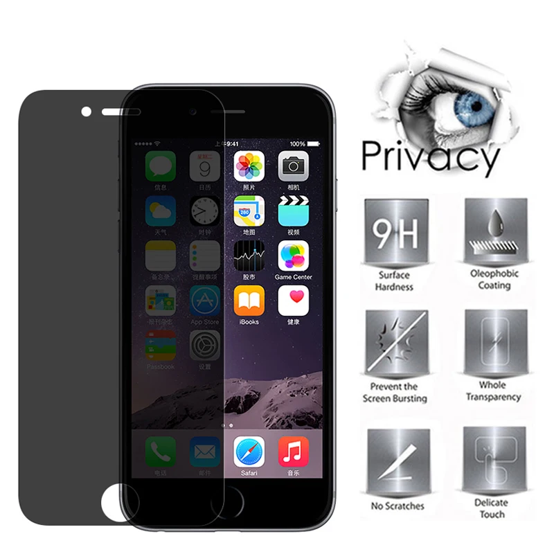 3D Privacy Screen Protectors For iPhone 5 5S 6 7 8 6 Plus 7 8 Plus Anti-spy Protective Glass For iPhone SE 2016 2020 2022 Glass