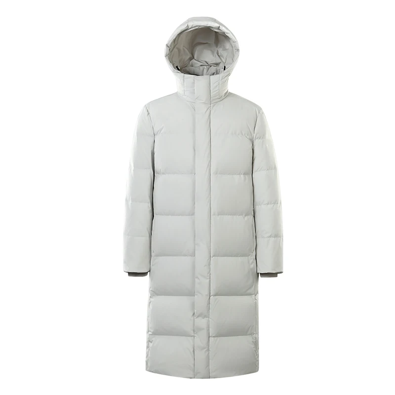 New Winter Long Men's Down Jacket Daily Wear Thickened Hooded 90% White Duck Down Warm Coat Couple's Fashion Ski Windproof Parka