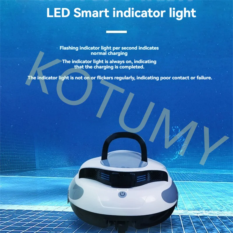 Fully Automatic Cleaning Robot Filtering Equipment Underwater Fish Pool Vacuum Cleaner Wireless Swimming Pool Suction Machine