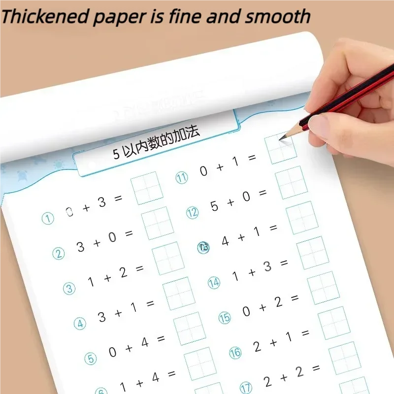 

61 Pages Addition and Subtraction Age 3-8 Children Learn Math Preschool Arithmetic Book Handwritten Exercise Books Math Workbook