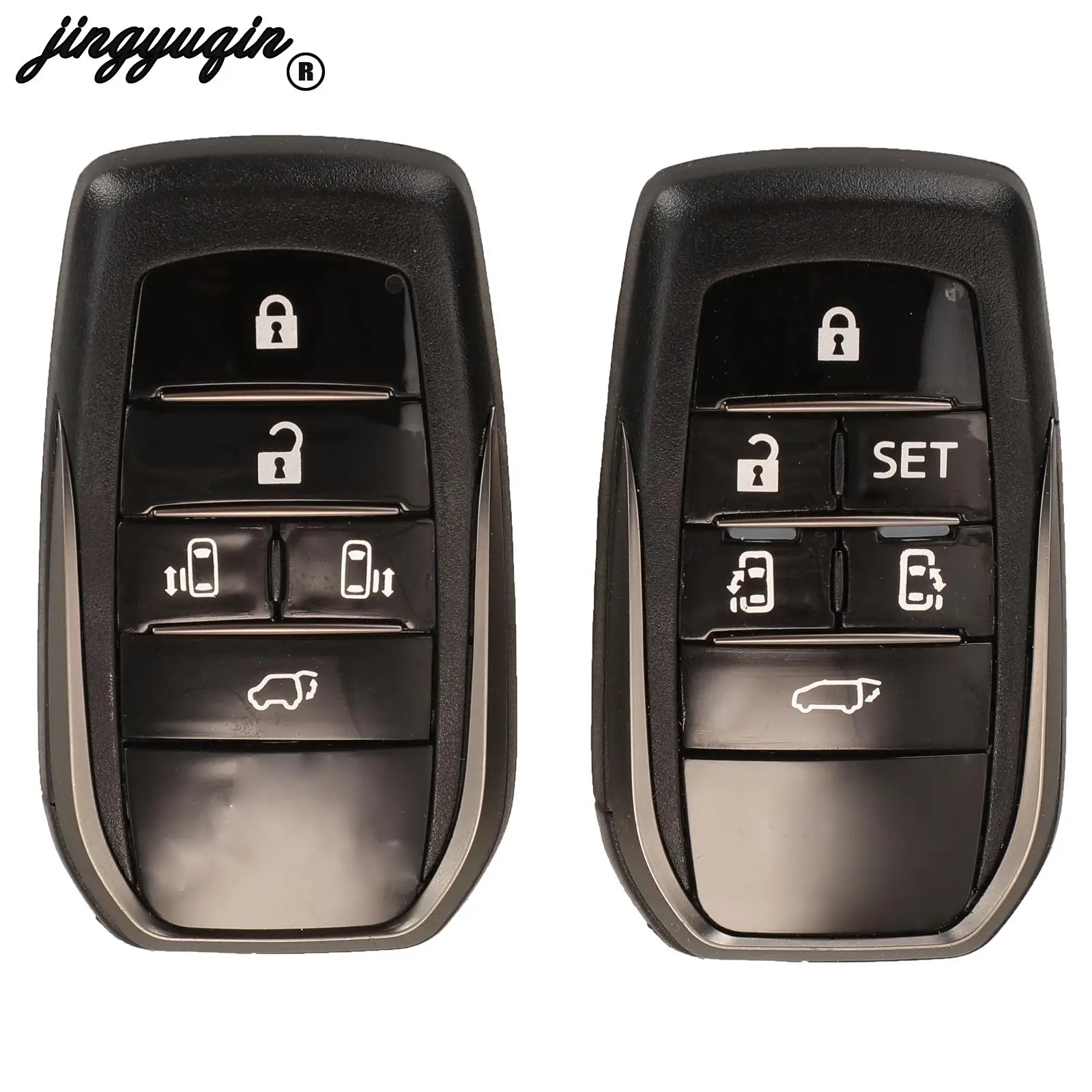 

jingyuqin 5/6 Buttons For Toyota Vellfire Alphard With Uncut Blade Replacement Flip Remote Car key Shell Fob Case Cover