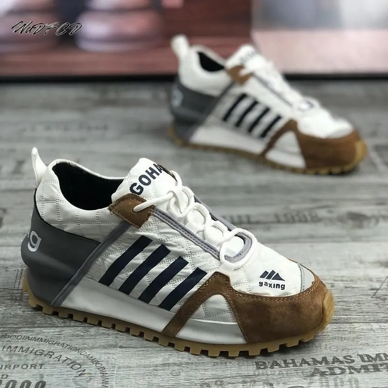 

Мужские кроссовки на массивном каблуке, модные повседневные дышащие туфли из кожаной сетки/ткани с увеличенной внутренней платформой