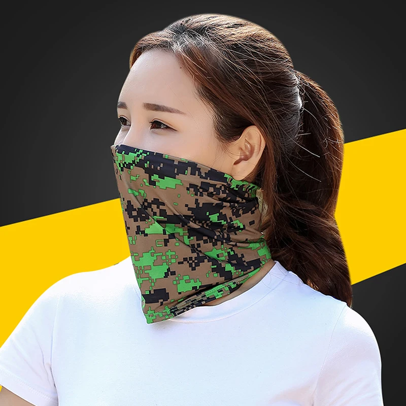 Summer cycling headscarf breathable and sweat absorbing sports magic headscarf ice silk neck cover headscarf sunscreen mask