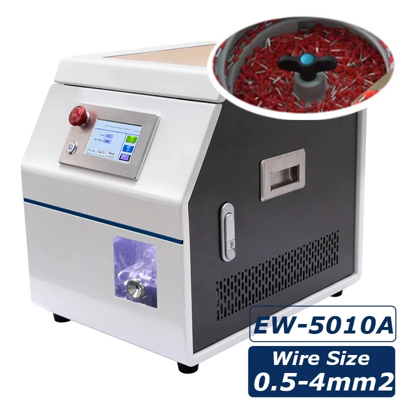 EW-5010A+ Semi automatic pre-insulated wire terminal stripping and crimping machine tubular terminal ferrule crimp machine