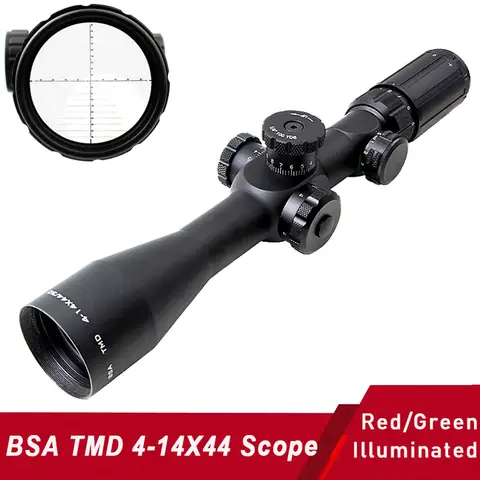 TMD 4-14X44 FFP Hunting Scope First Focal Plane Riflescope Tactical Glass Etched Reticle Illuminated Optical Sights Fits .308