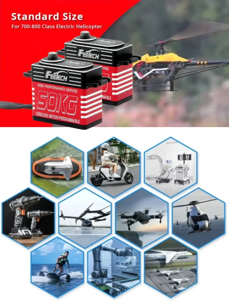 맞춤형 OEM 옵션 75kg 서보 BLS 서보 방수 IP65 0.142초 HV 서보 (아로바틱스/제트/다족 로봇용, HLS6513 유사)