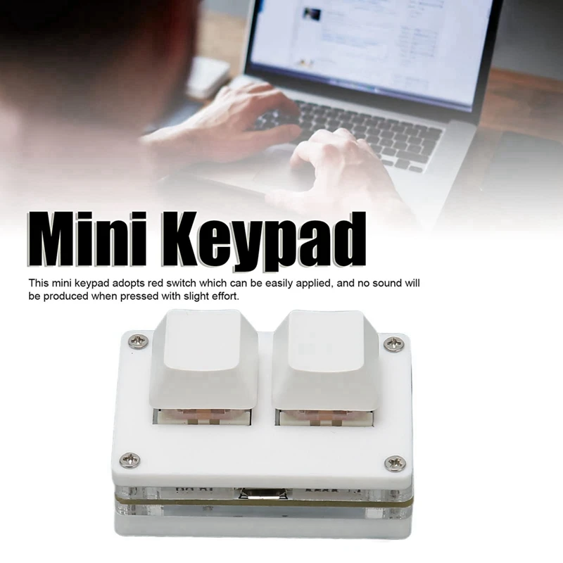 Mini klawiatura 2-klawiszowa przełącznik USB Ergonomiczna podświetlana klawiatura do gier Media biurowy, programowalna, formowana klawiatura wtryskowa