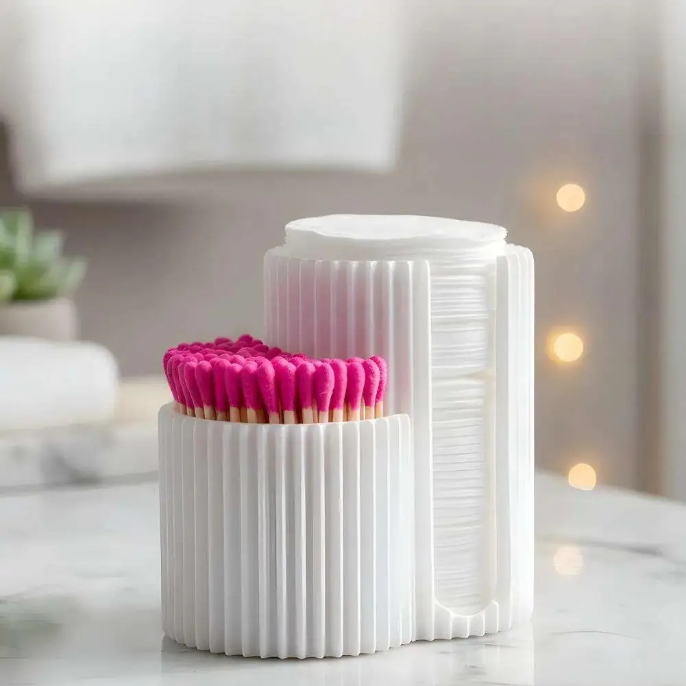 Cotton Swabs Storage Box Makeup Round Pad Holder Desktop Organizer Make Up Sponges Container Nail Art Tools Makeup Supplies view 4