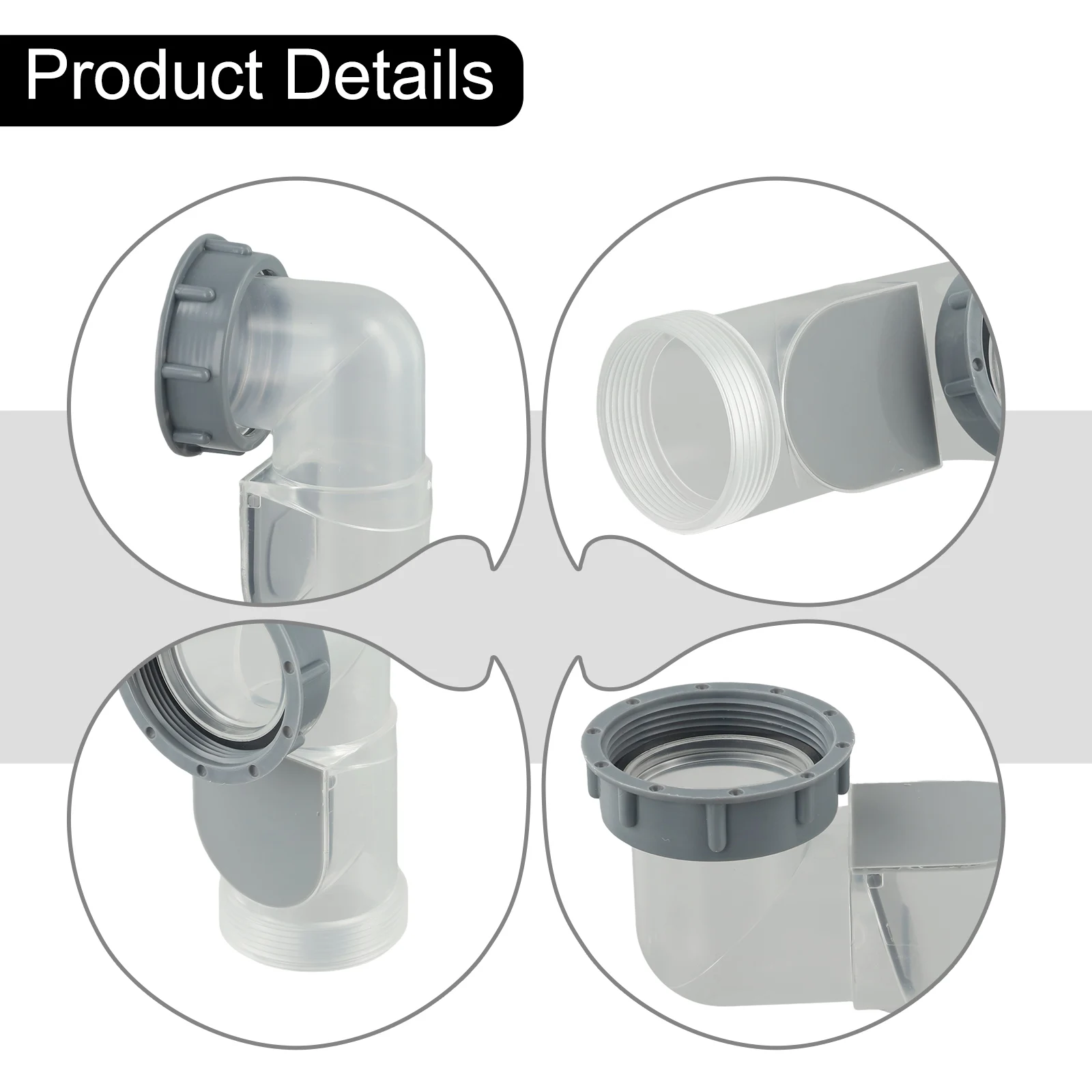 Bending Head Valve Anti-odor Check Valve Easy Installation Fast Drainage PP Material Transparent Gray For Bathroom