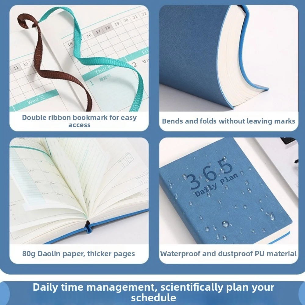 Time Efficiency Portable 2027 Planner Hardcover Notebook 365 Daily Planner 400 Pages Pocket Schedule Book Weekend Combined