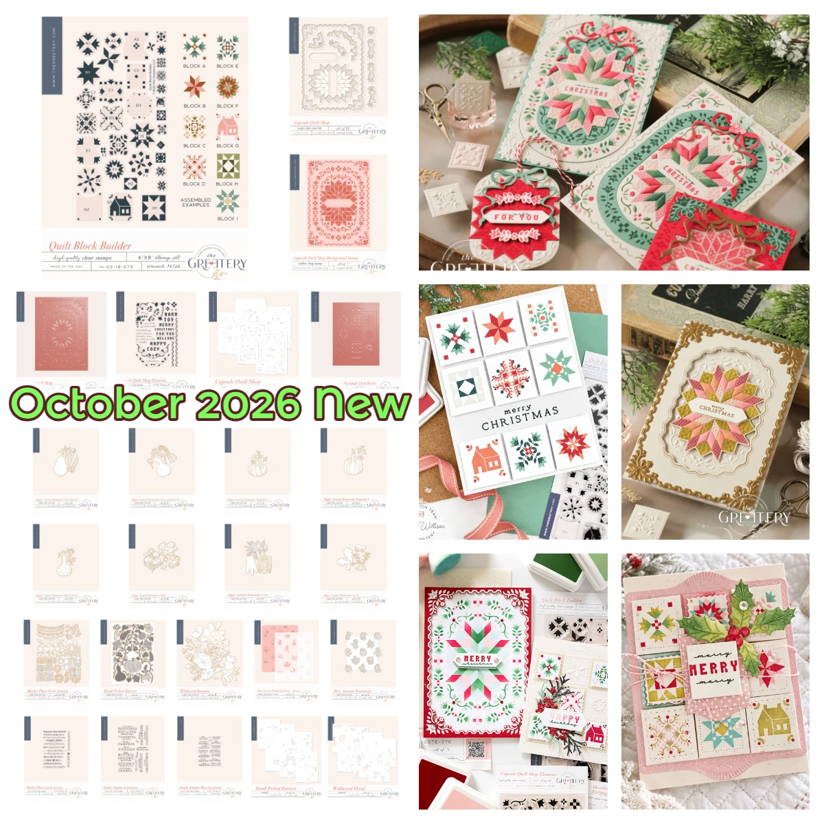 Oktober 2026 Neue Kapsel-Quilt-Shop-Metall-Stanzformen, Stempel, Heißfolien-Schablonen für DIY-Scrapbooking, Grußkarten, handgemachte Fotos