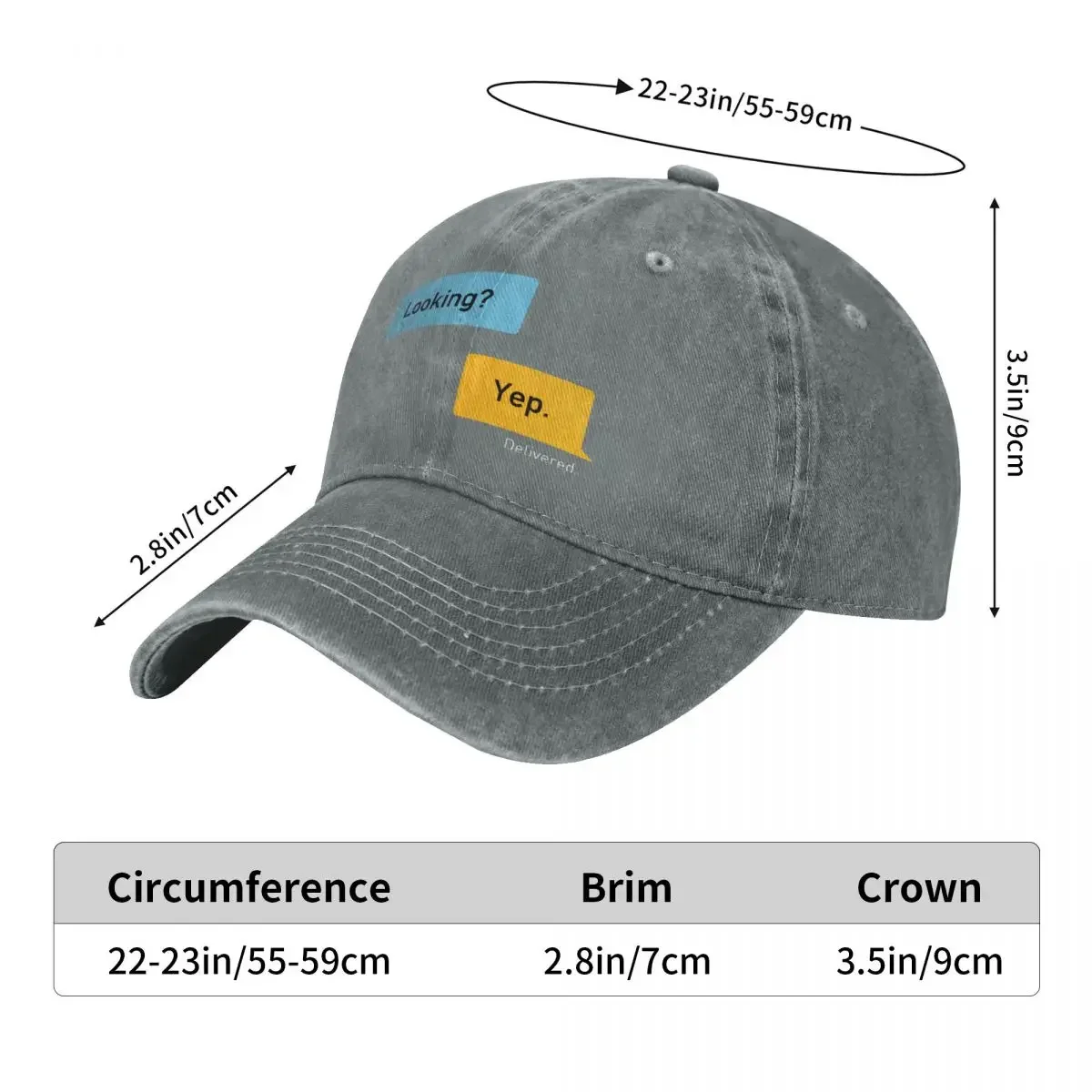 Looking Yep Grindr Dialogues Message Fashion Baseball Cap Peaked Men's Hat Women's Luxury
