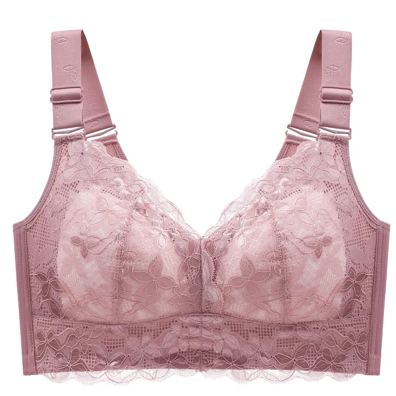 Women Bra Lace Plus Size bra Deep Cup No Steel RingPush Up Underwear Comfort An ultra-thin Wide Strap Anti Sagging Lingerie