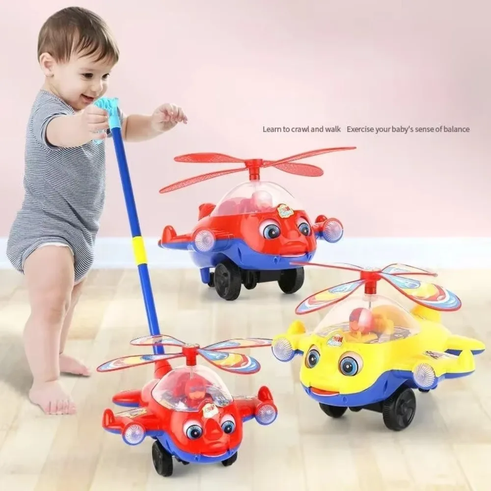 Interactive Baby Walker Toy Detachable with Bell Children's Hand Push Airplane Gifts Toddler Walking Toys