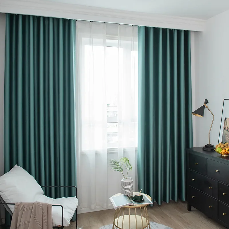 Modern Minimalism Curtains for Bedroom Living Dining Room Luxury Solid Curtains Stitching Multi-colour Satin European Curtains