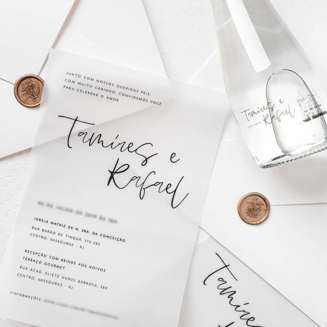 Niestandardowe eleganckie zaproszenie na imprezę półprzezroczysta kartka z podziękowaniami Sate The Date Pozdrowienia Projekt ślubny Pocztówka z nadrukiem Menu DIY
