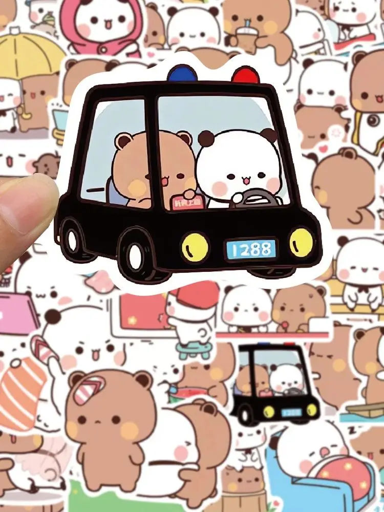 10/30/50pcs Dessin Animé Bubu et Dudu Autocollants Kawaii Ours Anime Couple Autocollants Étanche pour Ordinateur Portable Planche À Roulettes Mignon Enfant Autocollant Jouet