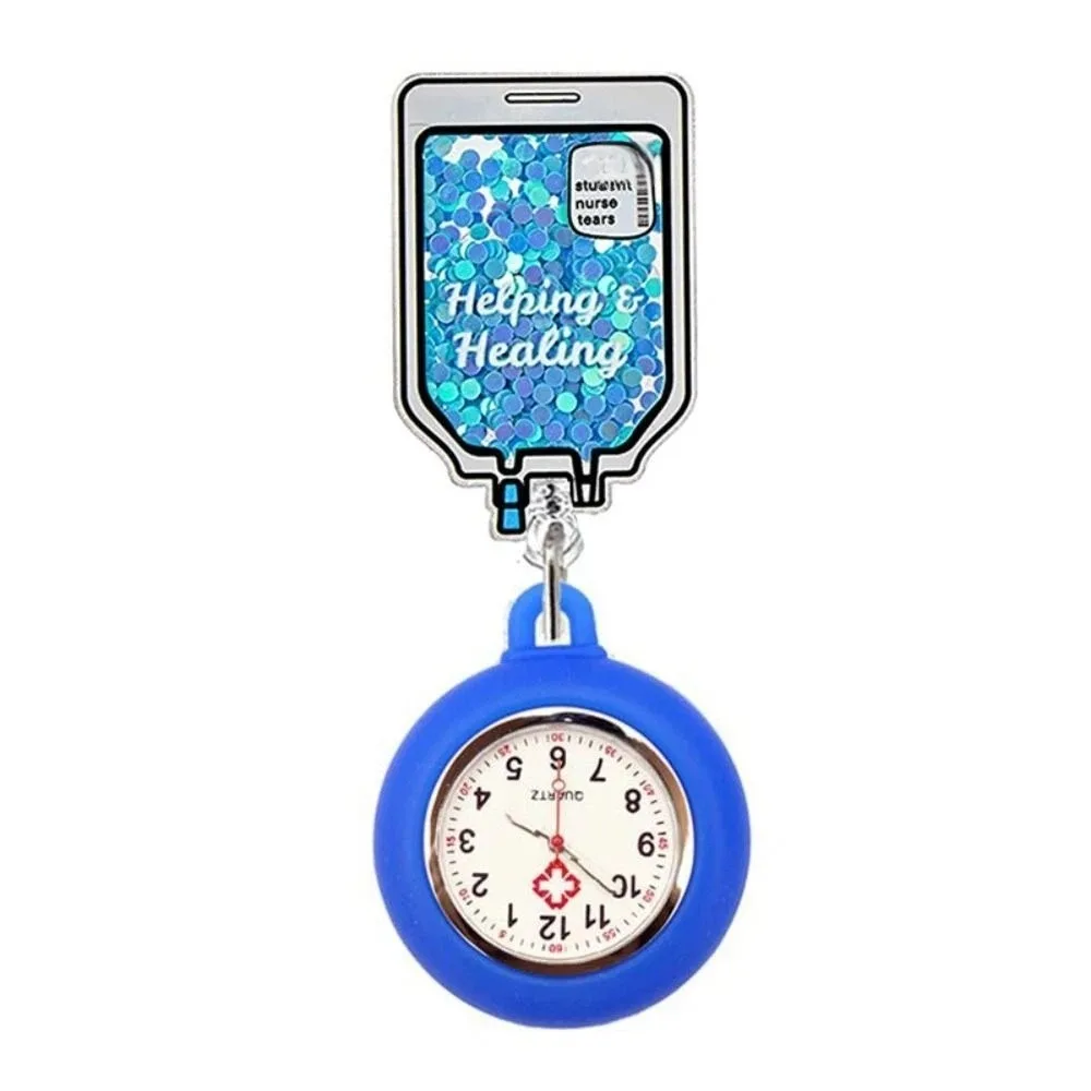 

New PVC Retractable Watch Brooch Lovely Cute Appearance Cartoon Nurse Watch Colourful Nurse Pocket Watches Nurse Gifts
