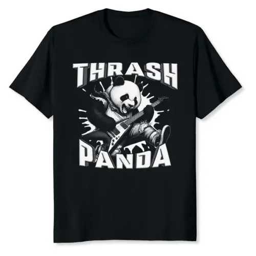 NEW LIMITED Thrash Panda Thrash Music Panda Playing Guitar T-Shirt