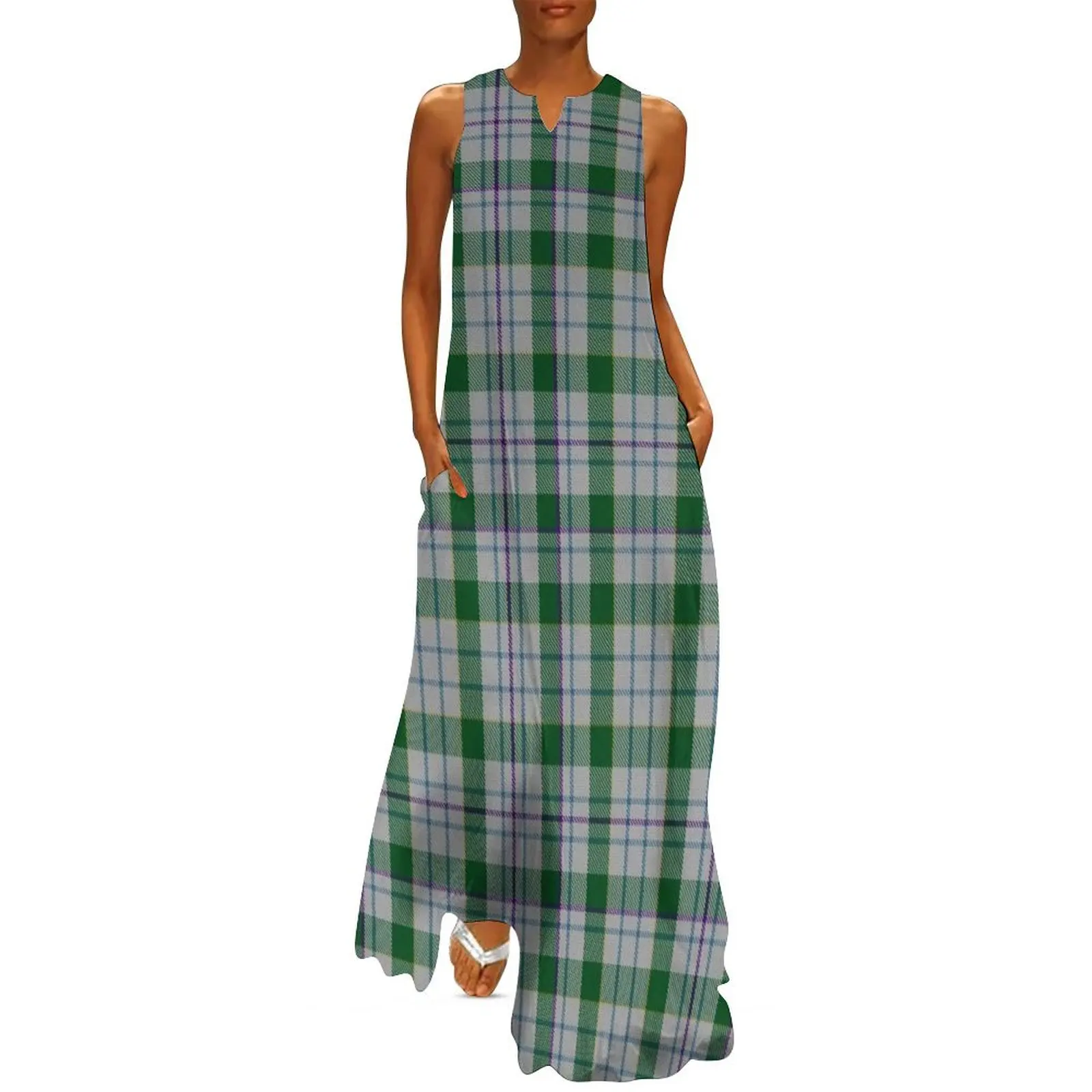 

Clan Milne Tartan Long Dress women"s summer jumpsuit Dresses