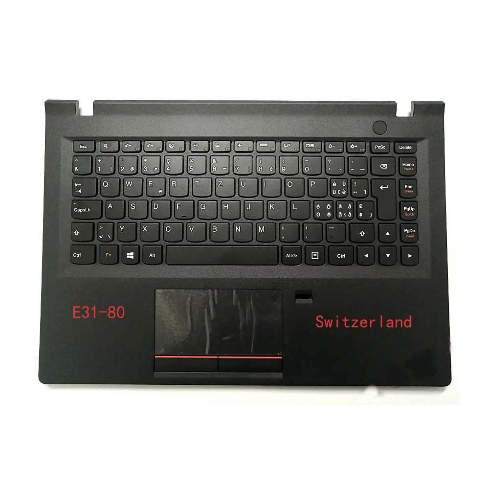 

NEW For New for New Lenovo E31 e31-70 e31-80 palm rest Swiss keyboard upper cover touch pad with FP hole 5cb0j36095