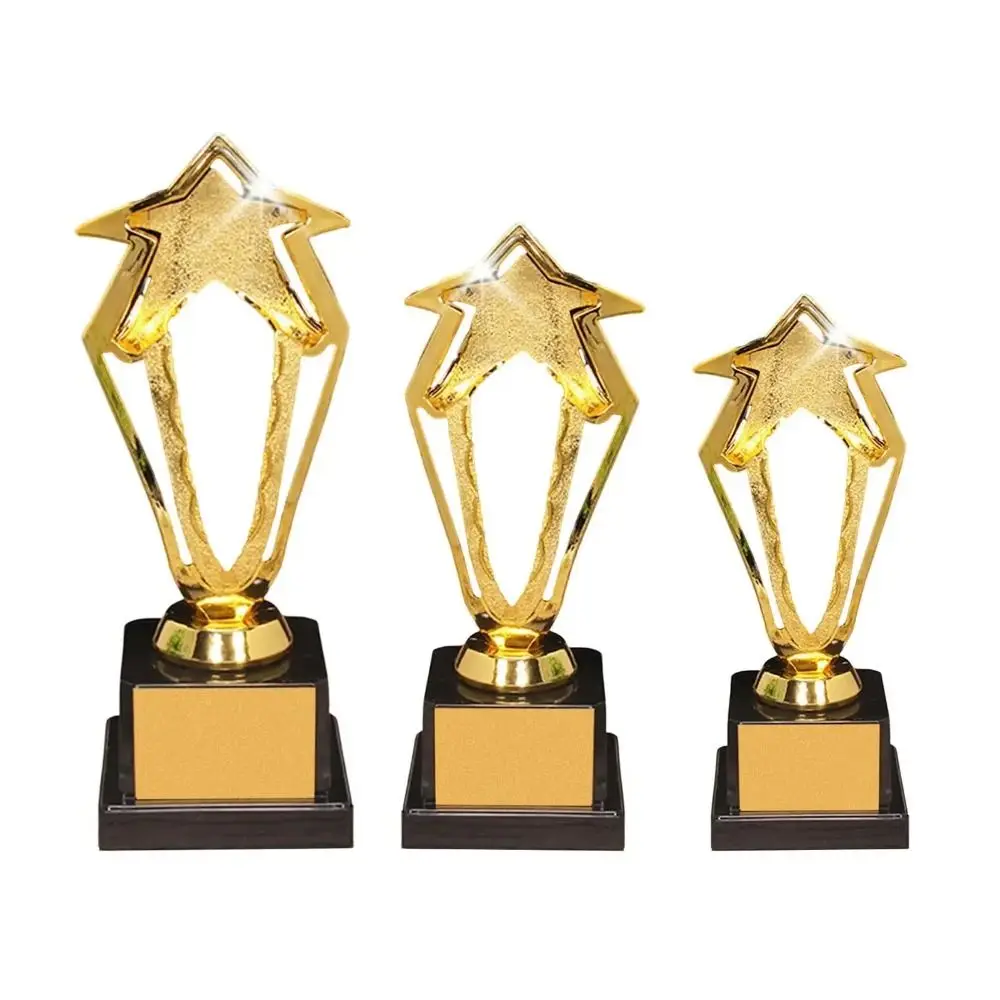 Golden Award Trophy Plastic Star Reward Prize Cup School Rewarding Supply Singing Dancing Competition Winner Award Trophy Toy