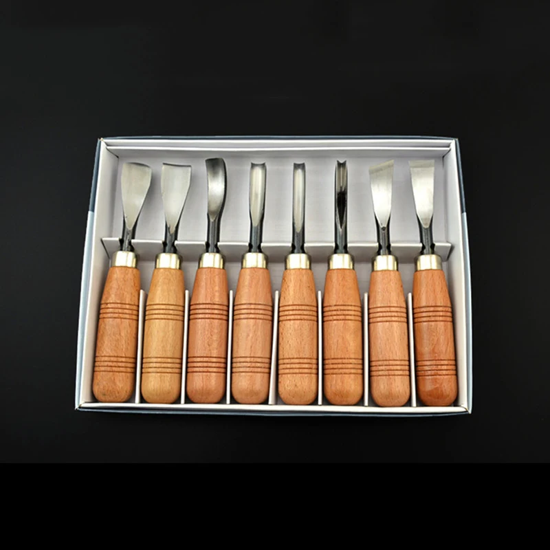 F50 Wood Carving Wood Cut Knife Tool Set 8pcs/set  DIY Hand Tools Chisel Set Knives Tool Set Woodworking