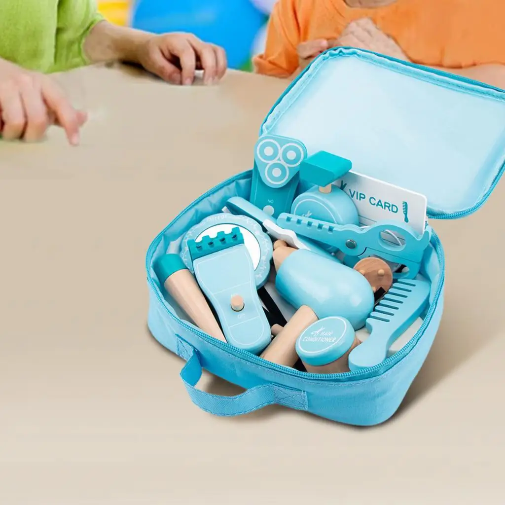 

18x Wooden Makeup Toy Set Role Playing Dress up with Storage Bag Early Learing Play Makes up Beauty Set for Little Girls Gifts