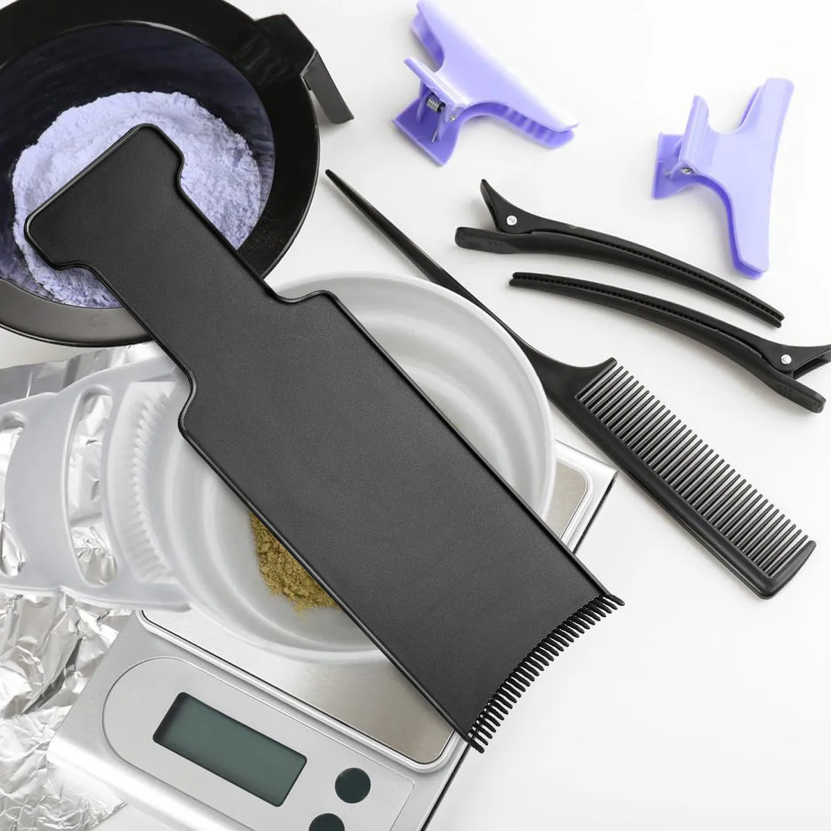 

3Pcs Hair Coloring Comb Plate Slight Arc Hairdressing Tint Brush Tool Salon Home DIY Hair Dyeing Protect Scalp Easy Clean Set