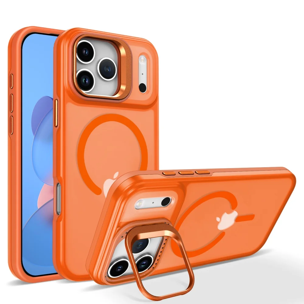 Soporte de lente magnético para funda Magsafe para iPhone 17 Pro Max 16 15 11 13 12 14 Plus, cubierta híbrida mate a prueba de golpes
