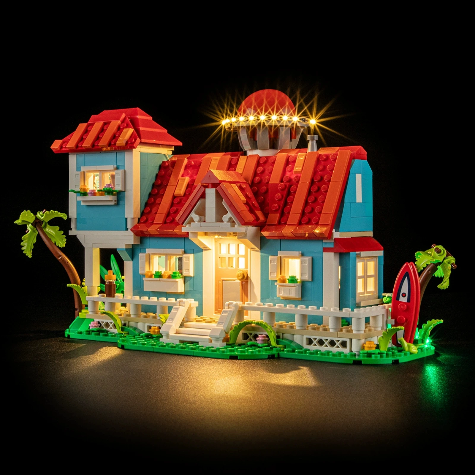 (Only LED Light No Bricks)  Lilos and Stitchs Beach House 43268 Ideas (Not Include Building Blocks Kits Sets Model)