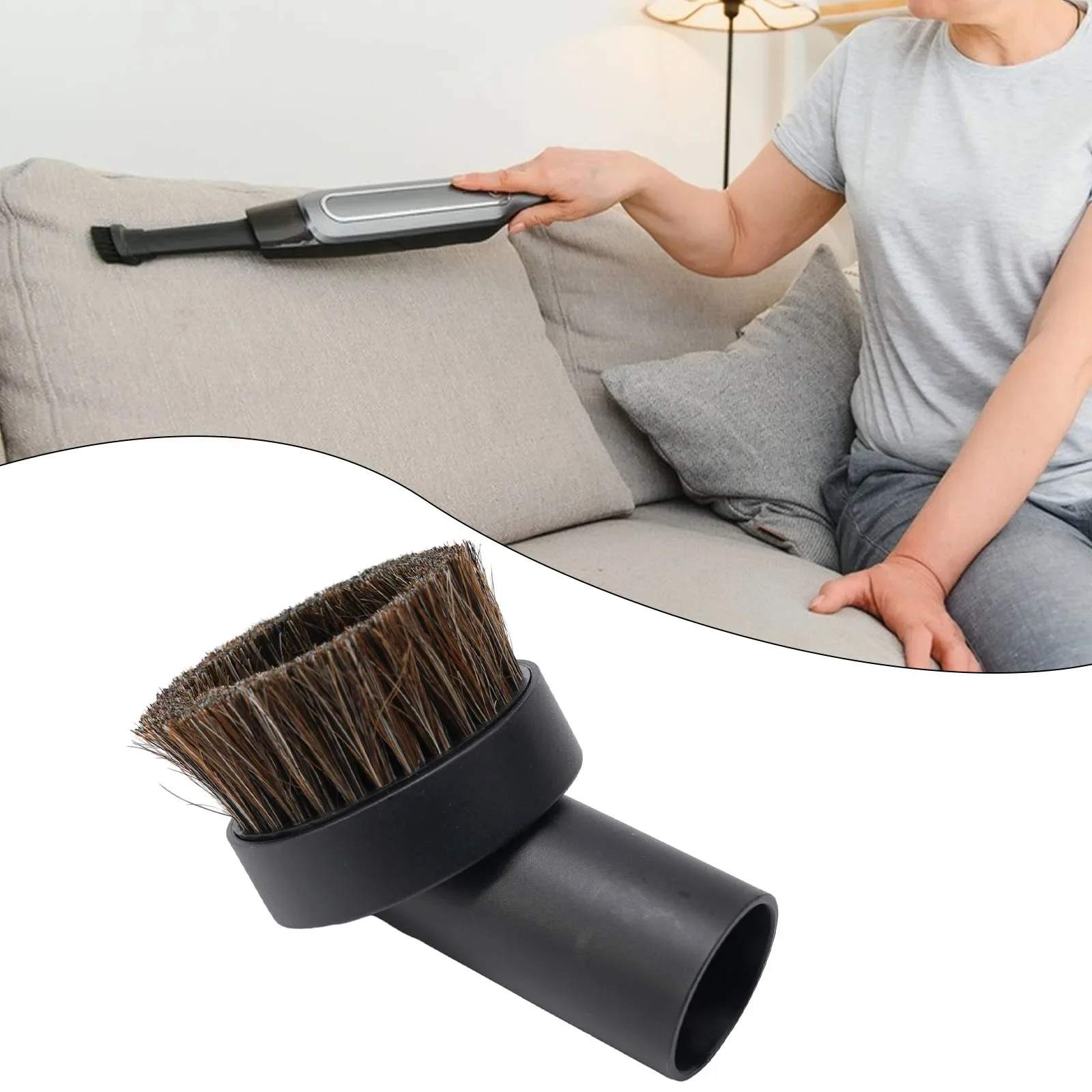 1PC 32mm High Quality Dusting Dust Brush Horse Hair Round Brush Shop Vac Tool Attachment Vacuum Cleaner Small Accessories