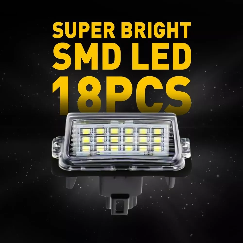 For Toyota Camry Corolla Prius Yaris Highland Avalon Auris Vios Esquire EZ Noah Proace 2Pcs LED License Number Plate Light Lamp