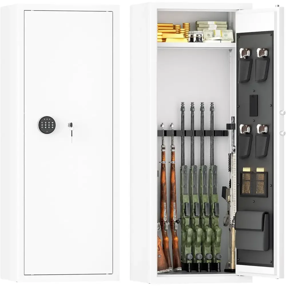 Firearms Storage Cabinet with Digital Lock for Home, Office, Bedroom (White, Assembly Required)