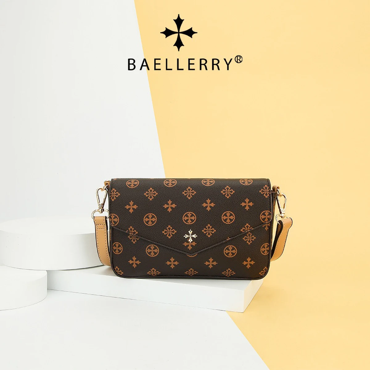 Designer Inspired Plaid Shoulder Bag, Magnetic Buckle Laptop Crossbody, Women's Commute Organizer with Card Pockets