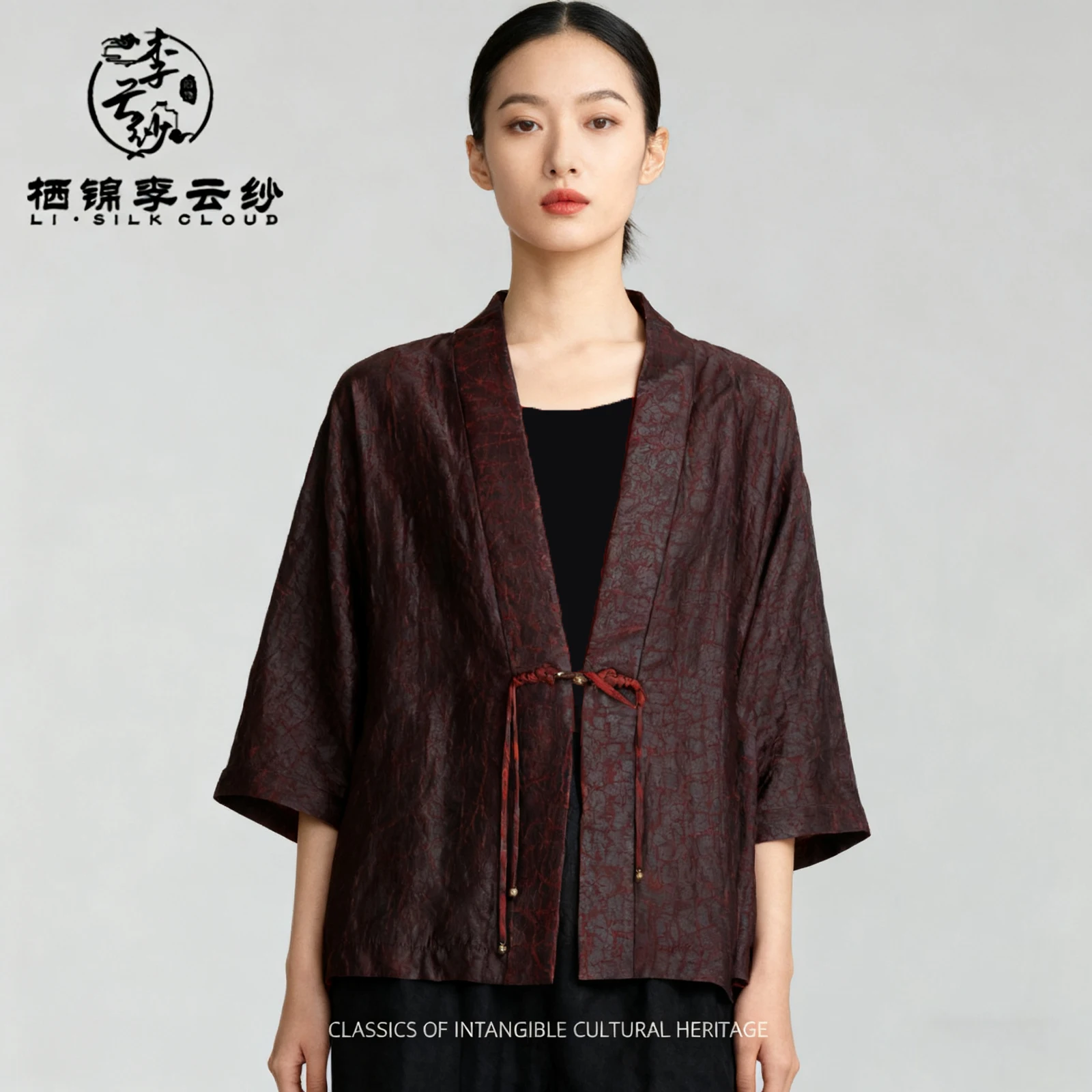 

LI SILK CLOUD Верхняя одежда из 100% тутового шелка Xiangyunsha на осень — исключительно мягкий, легкий шикарный Гуандунский черный жемчуг