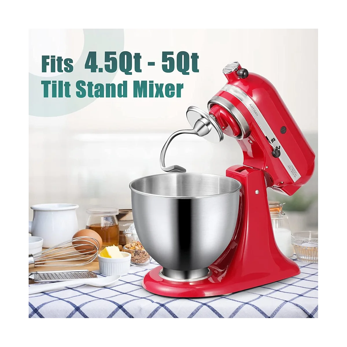 Edelstahl k45dh Teig haken aufsatz für kitchen aid 1/2-5q Kippkopf mischer Teile Zubehör