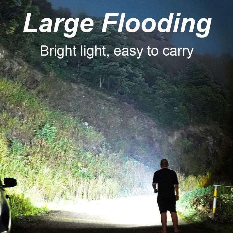 2024 New Multifunctional COB Flashlight Ajustable Angle LED Outdoor Torch Portable Keychain Light Magnetic Camping Warning Lamp