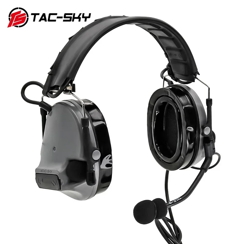 TS TAC-SKY COMTAC III Airsoft Hunting & Shooting Noise-Canceling Tactical Headset COMTAC New Detachable Headband Silicone Earcup