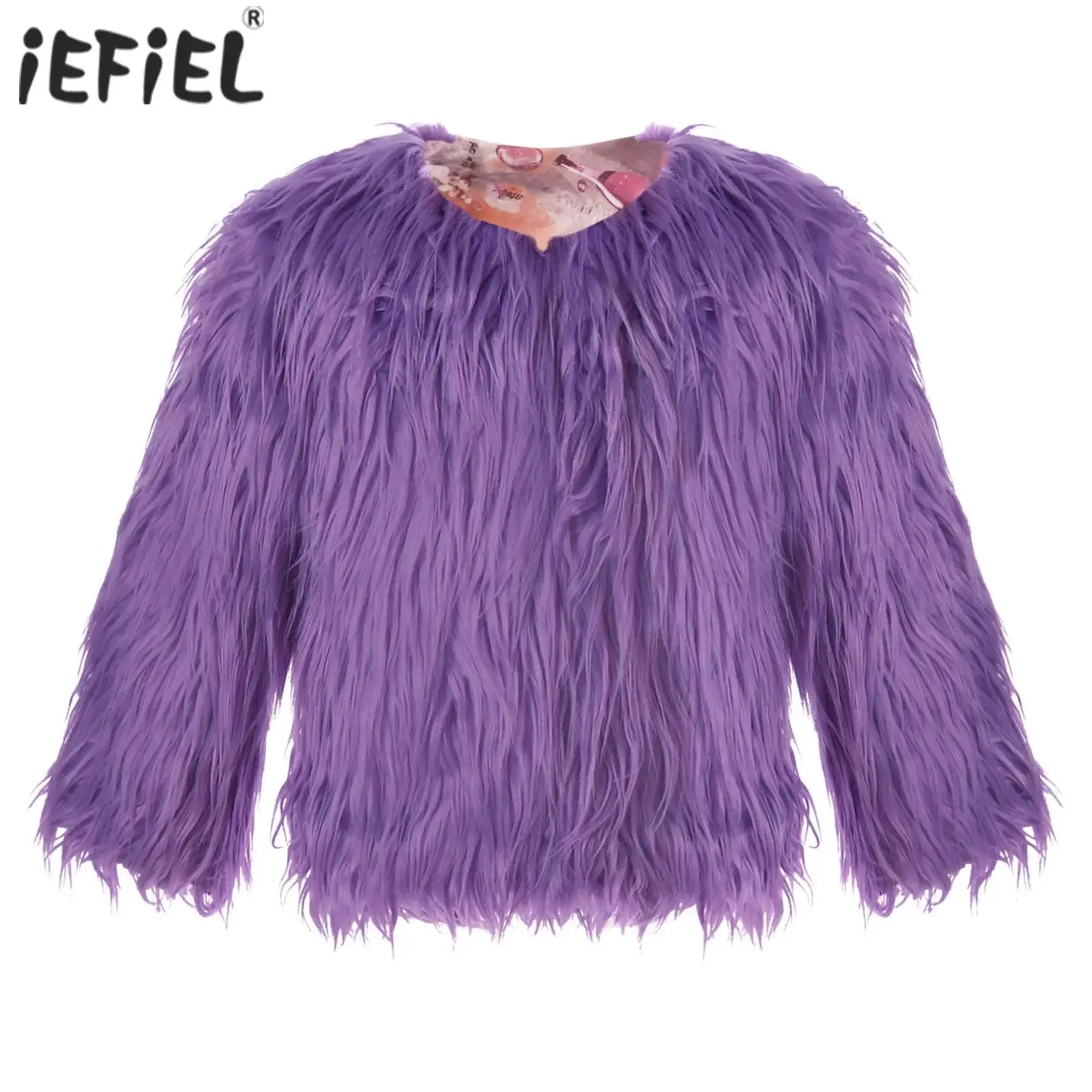 

iEFiEL Fleece Coats for Kids Sweatshirt Jackets Flower Girls Outerwear Warm Faux Furry Sweater Children Clothes Outwear Tops