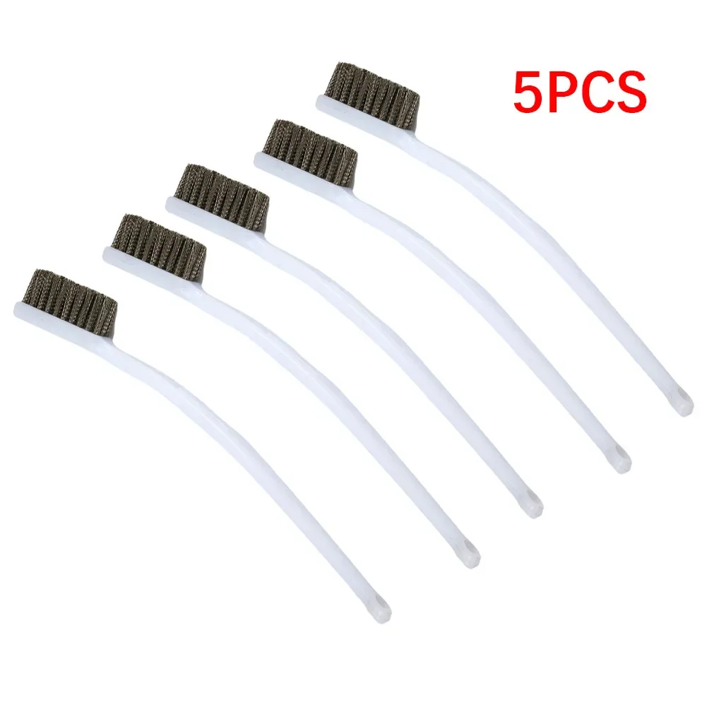 

5pcs Small White Wire Stainless Steel Cleaning Brushes Rust Metal Remover Rust Brushes Cleaning Brass Polishing Removal Tool